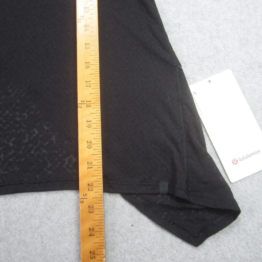 Lululemon Loop Around Shirt Womens 2 Black Swiftly Tech‎ Lace Athletic Yoga  Tee